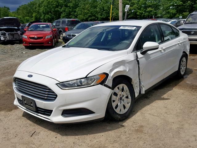 3FA6P0G70DR212174 - 2013 FORD FUSION S WHITE photo 2