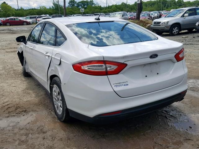 3FA6P0G70DR212174 - 2013 FORD FUSION S WHITE photo 3