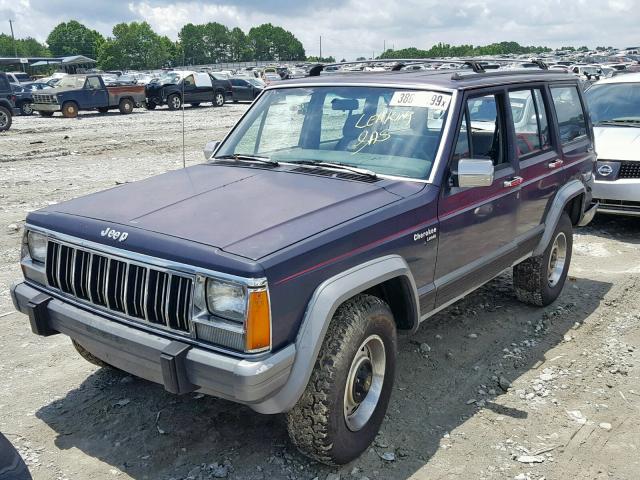 1J4FJ58S2ML637982 - 1991 JEEP CHEROKEE L BLUE photo 2