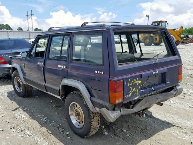 1J4FJ58S2ML637982 - 1991 JEEP CHEROKEE L BLUE photo 3