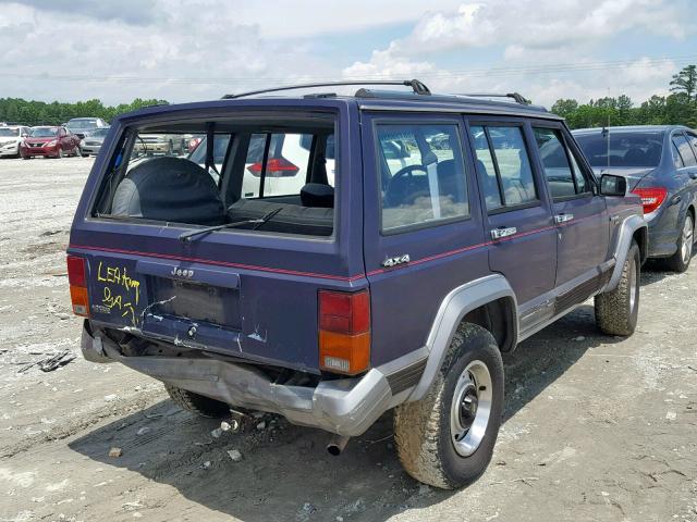 1J4FJ58S2ML637982 - 1991 JEEP CHEROKEE L BLUE photo 4