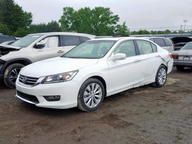 1HGCR2F85DA004221 - 2013 HONDA ACCORD EXL WHITE photo 2