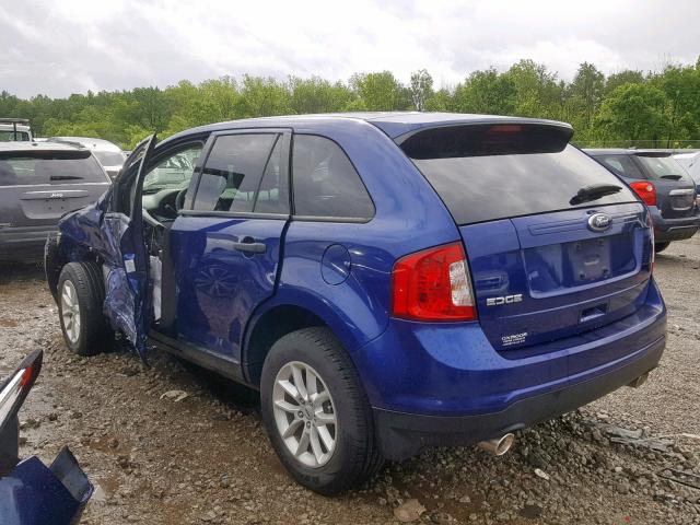 2FMDK3GC8EBA41202 - 2014 FORD EDGE SE BLUE photo 3