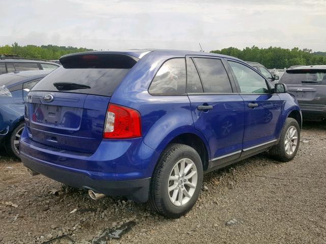 2FMDK3GC8EBA41202 - 2014 FORD EDGE SE BLUE photo 4