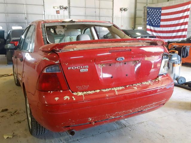 1FAHP34N27W286646 - 2007 FORD FOCUS ZX4 RED photo 3