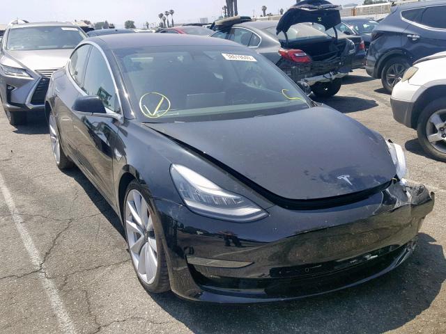 5YJ3E1EB7JF187626 - 2018 TESLA MODEL 3 BLACK photo 1