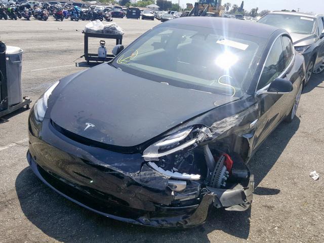 5YJ3E1EB7JF187626 - 2018 TESLA MODEL 3 BLACK photo 2