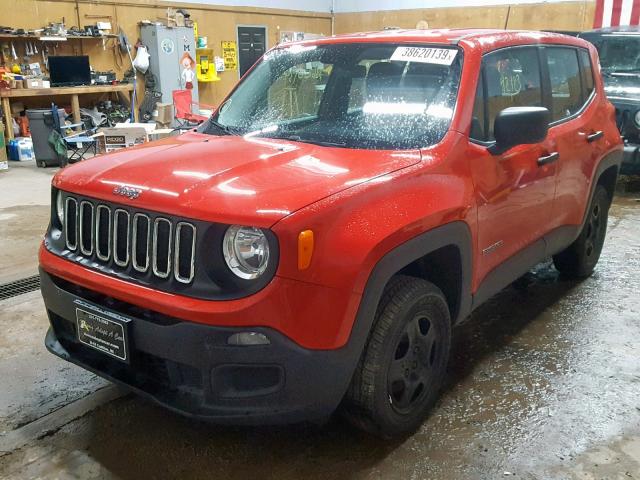 ZACCJBAT1FPC13637 - 2015 JEEP RENEGADE S RED photo 2
