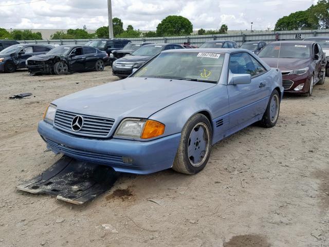 WDBFA66E7MF030093 - 1991 MERCEDES-BENZ 500 SL BLUE photo 2