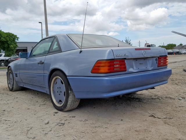 WDBFA66E7MF030093 - 1991 MERCEDES-BENZ 500 SL BLUE photo 3