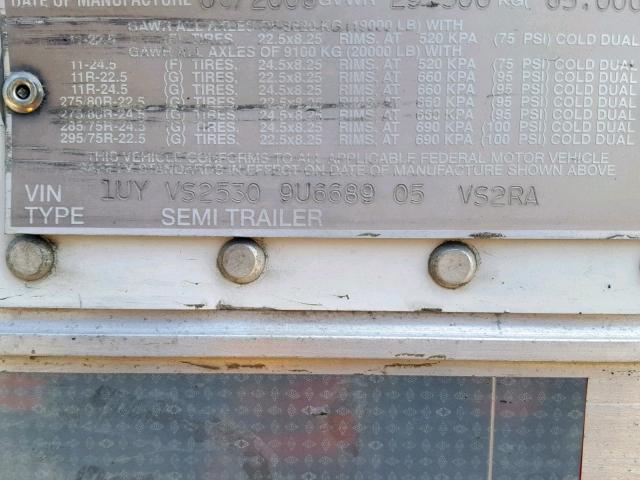 1UYVS25309U668905 - 2009 UTILIMASTER TRAILER WHITE photo 10