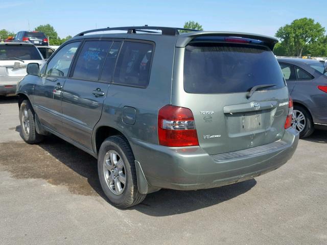 JTEEP21A470199337 - 2007 TOYOTA HIGHLANDER GREEN photo 3