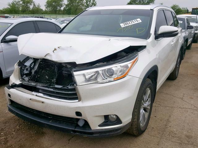 5TDJKRFH9ES053736 - 2014 TOYOTA HIGHLANDER WHITE photo 2