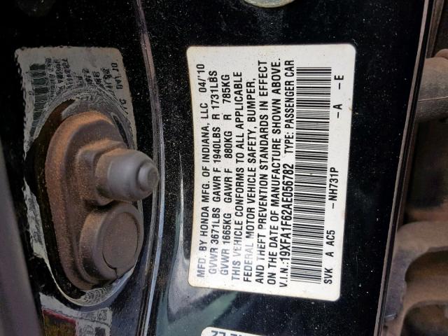 19XFA1F62AE056782 - 2010 HONDA CIVIC LX-S Qara foto 10