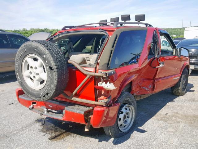 1GNCT18W9XK239362 - 1999 CHEVROLET BLAZER RED photo 4