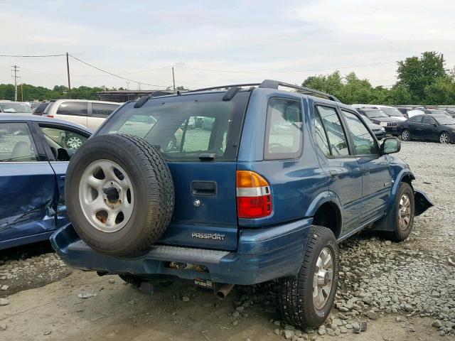 4S6DM58W124400451 - 2002 HONDA PASSPORT E BLUE photo 4