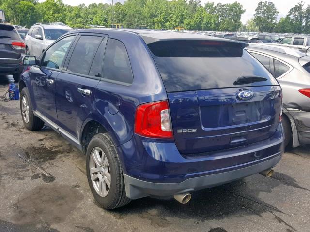 2FMDK3GCXBBB04277 - 2011 FORD EDGE SE BLUE photo 3