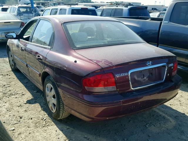 KMHWF25H55A200131 - 2005 HYUNDAI SONATA GL BURGUNDY photo 3