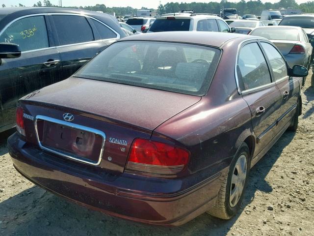 KMHWF25H55A200131 - 2005 HYUNDAI SONATA GL BURGUNDY photo 4