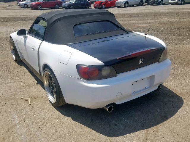 JHMAP11411T002605 - 2001 HONDA S2000 WHITE photo 3