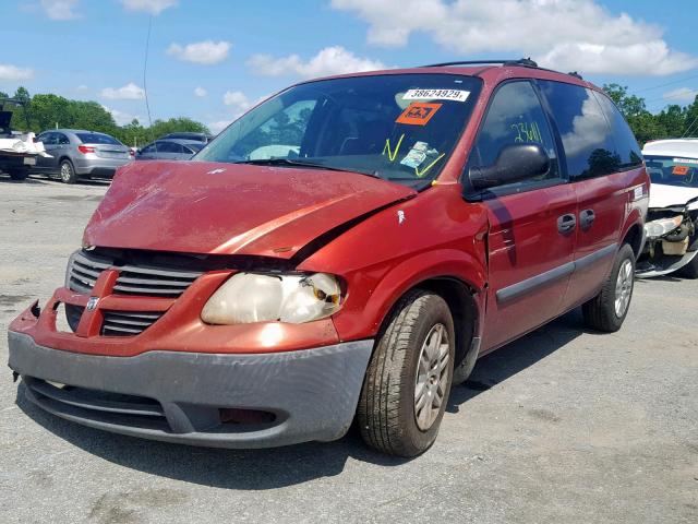 1D4GP25B66B538010 - 2006 DODGE CARAVAN SE RED photo 2