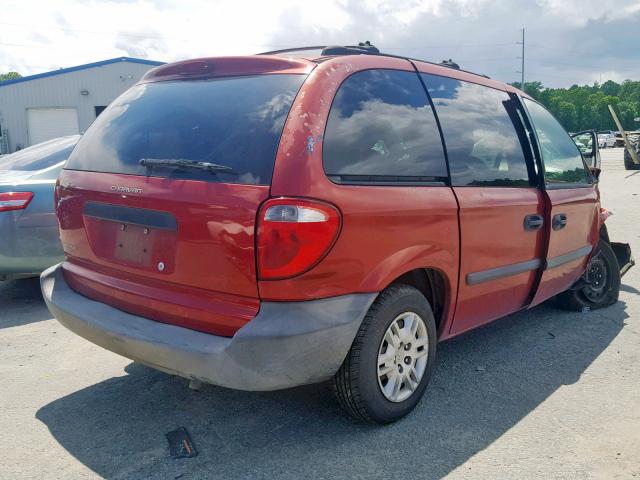 1D4GP25B66B538010 - 2006 DODGE CARAVAN SE RED photo 4