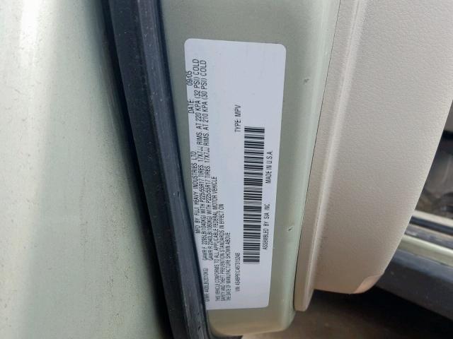 4S4BP61C467315248 - 2006 SUBARU LEGACY OUT TAN photo 10