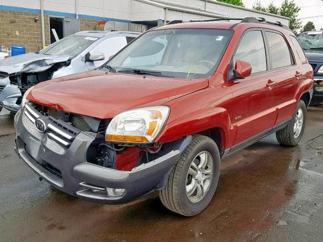 KNDJE723877450759 - 2007 KIA SPORTAGE E RED photo 2