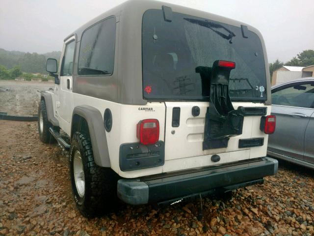 1J4FA44S26P711347 - 2006 JEEP WRANGLER / WHITE photo 3