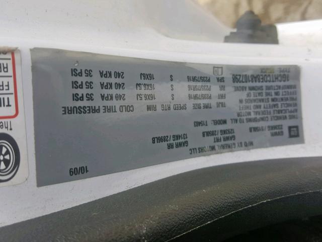 1GCHTCDE8A8107298 - 2010 CHEVROLET COLORADO L WHITE photo 10