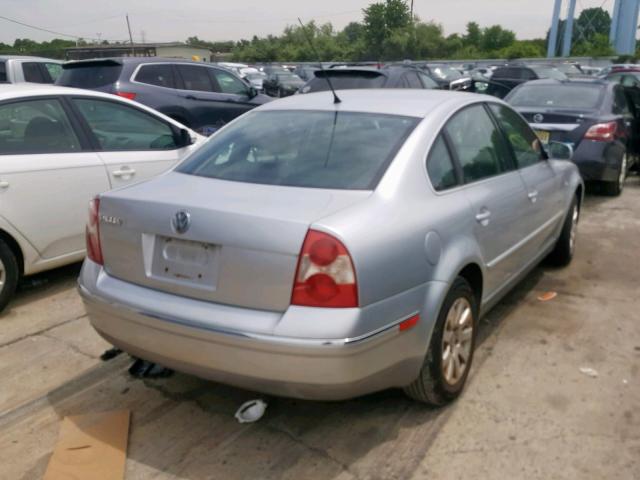 WVWPD63B73P338199 - 2003 VOLKSWAGEN PASSAT GLS SILVER photo 4