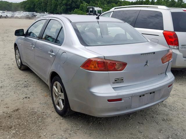 JA3AU26U98U033239 - 2008 MITSUBISHI LANCER ES SILVER photo 3