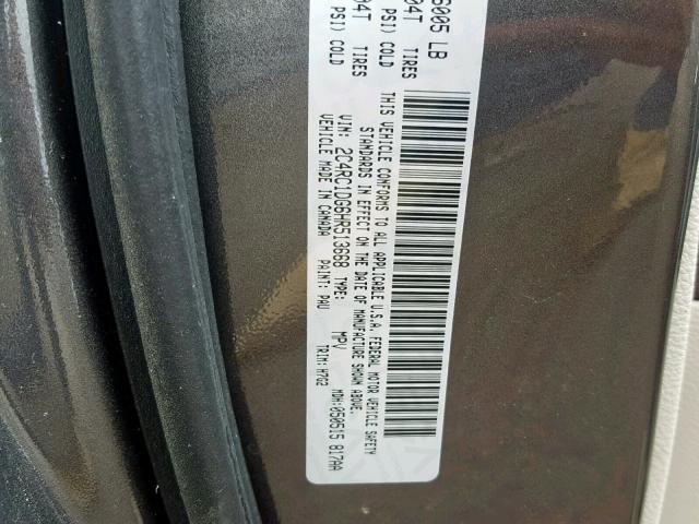 2C4RC1DG6HR513668 - 2017 CHRYSLER PACIFICA T GRAY photo 10