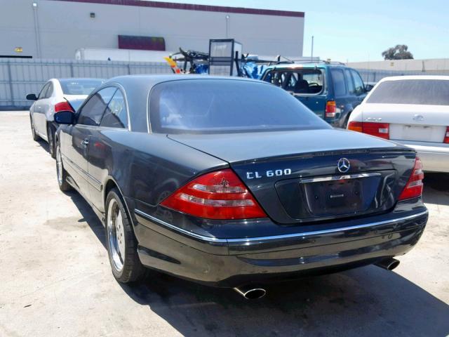 WDBPJ78J12A022389 - 2002 MERCEDES-BENZ CL 600 GRAY photo 3