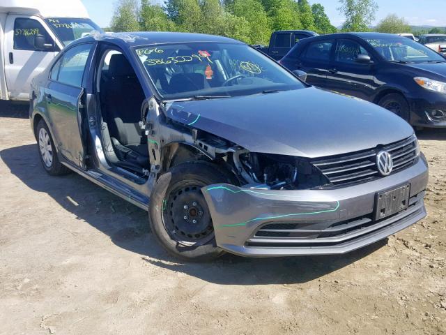 3VW2K7AJ8FM286590 - 2015 VOLKSWAGEN JETTA BASE GRAY photo 1