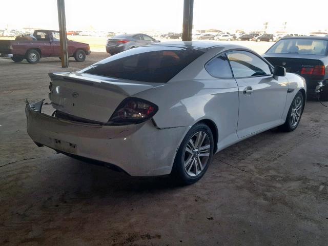 KMHHM66D37U247533 - 2007 HYUNDAI TIBURON GS WHITE photo 4