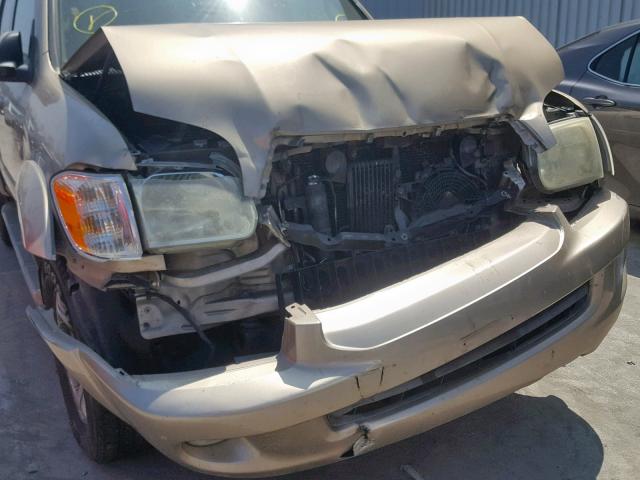 5TDZT38A55S246494 - 2005 TOYOTA SEQUOIA LI GOLD photo 9