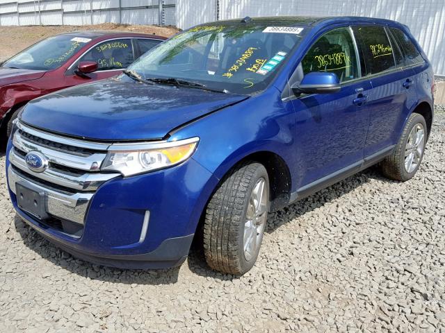 2FMDK4KC5DBA67008 - 2013 FORD EDGE LIMIT BLUE photo 2