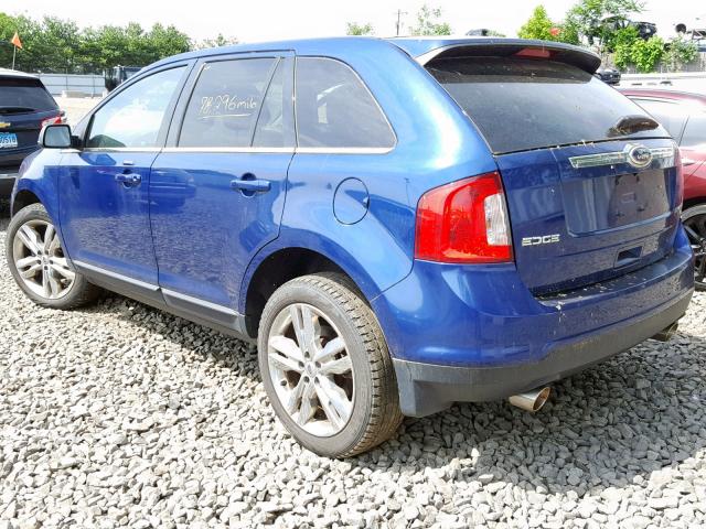 2FMDK4KC5DBA67008 - 2013 FORD EDGE LIMIT BLUE photo 3