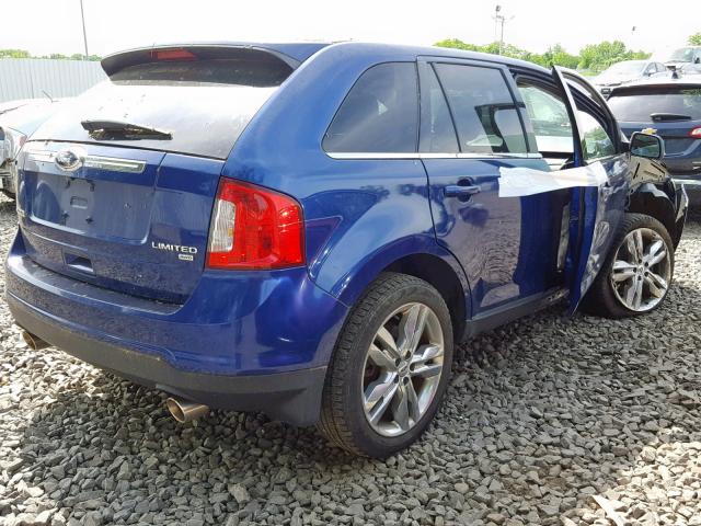 2FMDK4KC5DBA67008 - 2013 FORD EDGE LIMIT BLUE photo 4