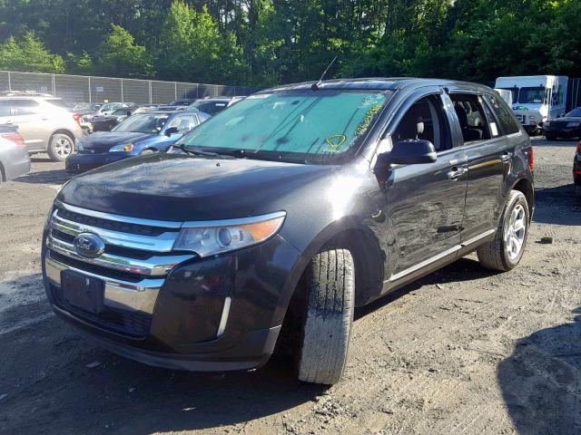 2FMDK4JC3BBB18505 - 2011 FORD EDGE SEL BLACK photo 2