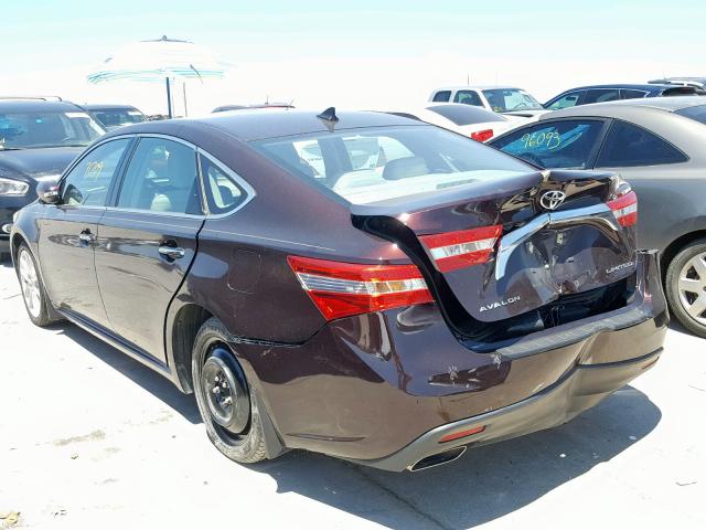 4T1BK1EB8DU045247 - 2013 TOYOTA AVALON BAS BURGUNDY photo 3