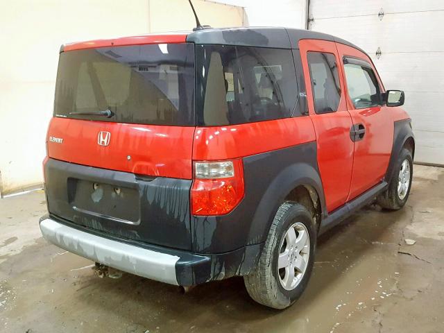 5J6YH28615L004302 - 2005 HONDA ELEMENT EX RED photo 4