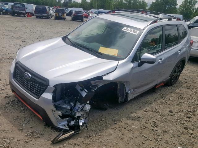 JF2SKAPC0KH454828 - 2019 SUBARU FORESTER S Gümüş foto 2