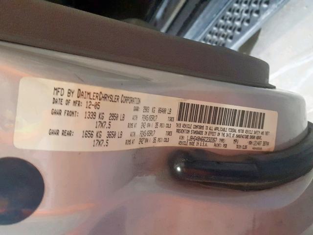 1J8HG48N66C232267 - 2006 JEEP COMMANDER SILVER photo 10