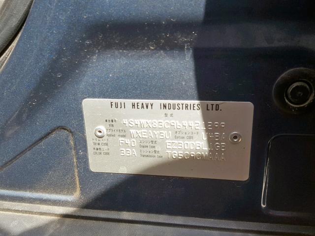 4S4WX83C964421299 - 2006 SUBARU B9 TRIBECA BLUE photo 10