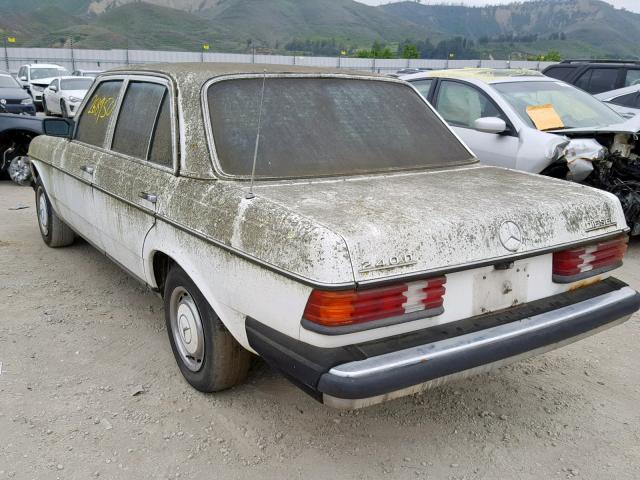 WDBAB23A2CB354382 - 1982 MERCEDES-BENZ 240 D WHITE photo 3