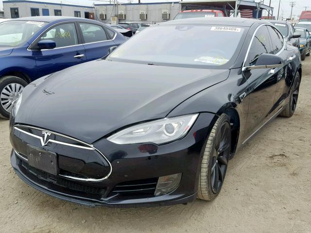 5YJSA1S11FF098712 - 2015 TESLA MODEL S 70 BLACK photo 2