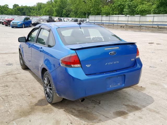 1FAHP3GN6AW174130 - 2010 FORD FOCUS SES BLUE photo 3