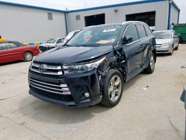 5TDYZRFH8JS251745 - 2018 TOYOTA HIGHLANDER BLACK photo 2